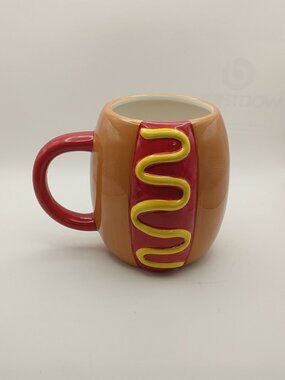 Market Square Hot Dog Coffee Mug Ceramic Hand Wash Only 12 oz Novelty Design Bro